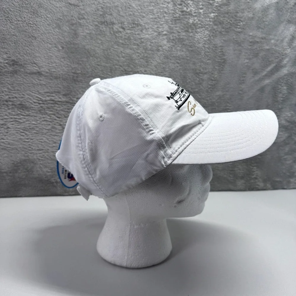 Adams Sea U Later White Strapback Baseball Cap Hat Boat Yacht Adjustable